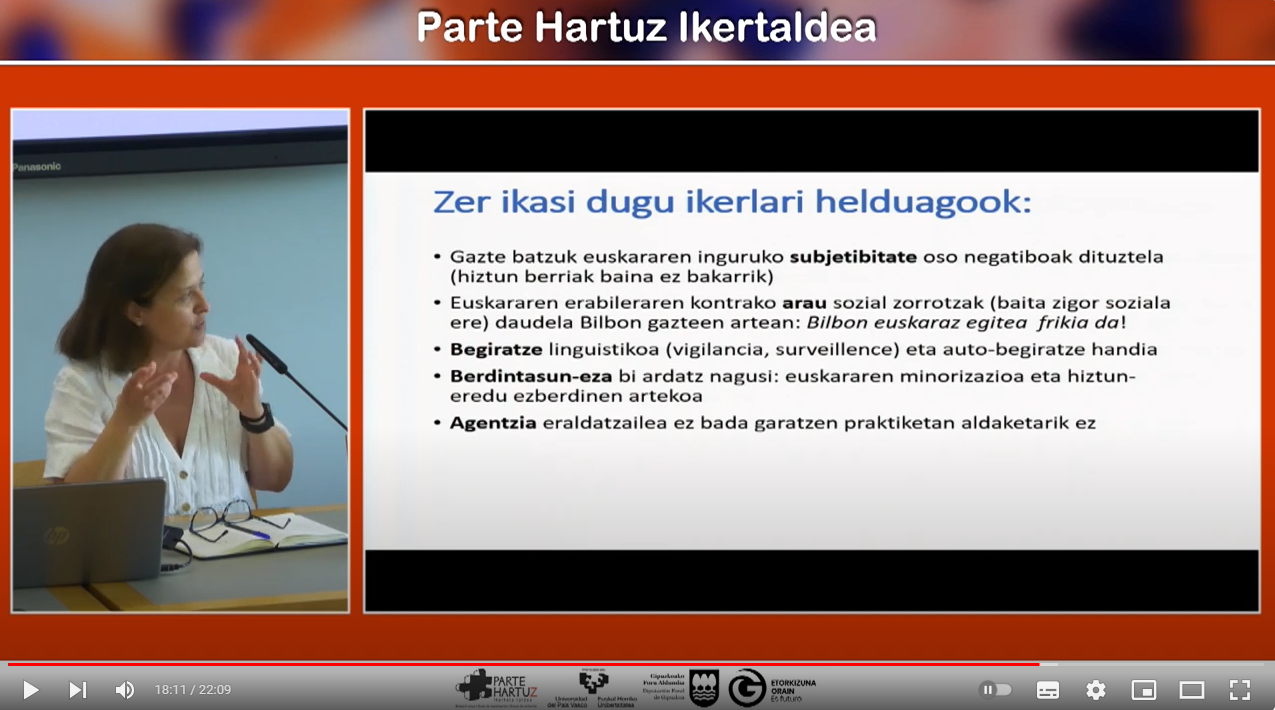 Gazte euskaldunen mudantza-prozesuak: kontzientzia soziolinguistiko kritikoa eta agentzia garatzen IEP bidez: Esti Amorrortu, Ane Ortega, Jone Goirigolzarri (Deustoko unibertsitatea)